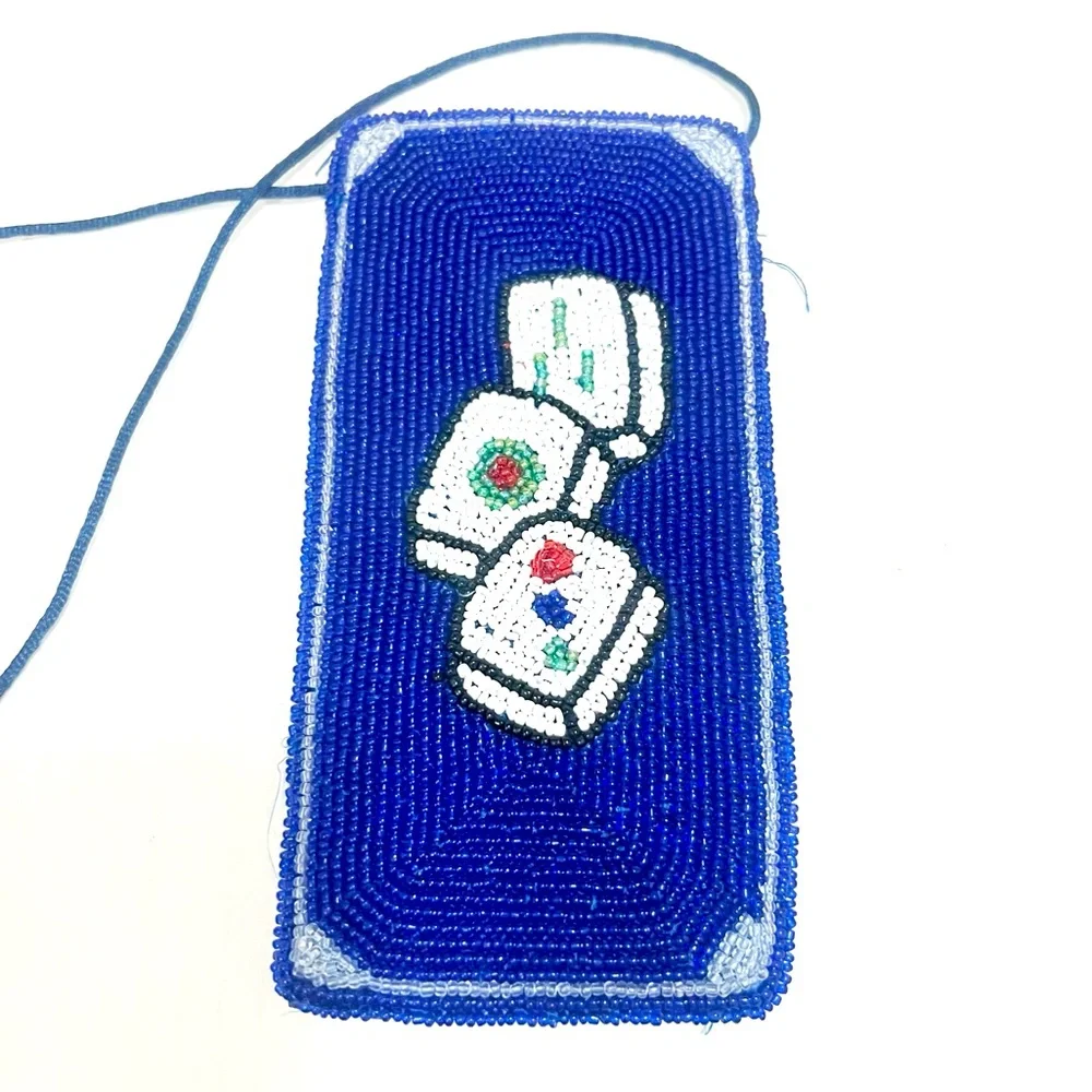 Vintage Bleu Beaded Change Purse - Picture 4 of 4